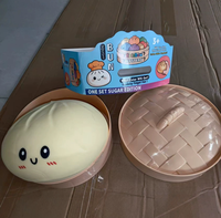 Nouveauté : Jouet Squishy Géant 25 cm en forme de Boulette, Jouet Anti-Stress Doux et Mignon en Forme de Dumpling de Dessin Animé, Jouet Sensoriel en Forme de Boîte à Vapeur