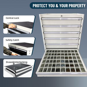 <span class=keywords><strong>Chariot</strong></span> d'atelier robuste Rockshell à 9 tiroirs, capacité <span class=keywords><strong>de</strong></span> charge <span class=keywords><strong>de</strong></span> 1000 kg, certifié ISO, OEM disponible - Product Image 3