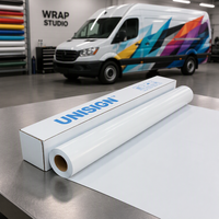 Rouleau de vinyle adhésif sans bulles pour covering automobile, idéal pour les autocollants et signalétique de véhicules
