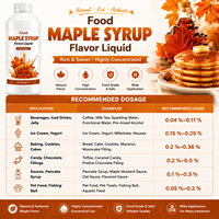 Sirop d'érable de qualité alimentaire, haute concentration, liquide hydrosoluble pour la pâtisserie, les boissons et les desserts