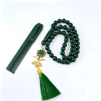 Perles de prière musulmanes Tasbih, peigne à barbe métallique de poche, coffret cadeau thème Arabie Saoudite, cadeaux pour le Ramadan, l'Aïd, les jours nationaux et les événements d'entreprise