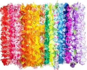 36 Counts Hawaiian Leis Bulk Tropical Flower Lei Hawaiian Lei Beach Hawaii Luau Party Favors Decoration Birthday Party Supplies