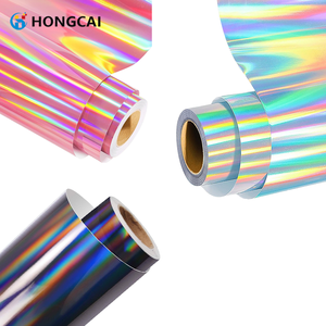 Film PVC holographique irisé permanent Hong pour transfert d'eau, rouleau de vinyle 12 po (30 cm) x 2,95 pi (0,9 m), imperméable, facile à découper, adhésif - Product Image 1