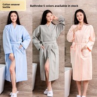 Peignoir en coton gaufré absorbant pour l'été, personnalisable avec logo, idéal pour la plage, l'hôtel, le salon de beauté - Vente en gros