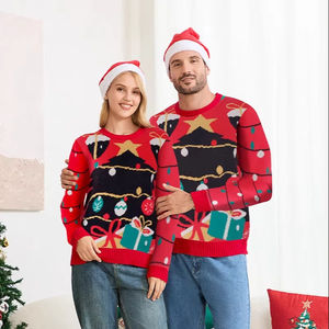 Family <strong>Xmas</strong> Sweater Ugly Christmas Sweater for Parent Child Toddler Adult Baby Kids Knitted with Character Pattern for Winter - Product Image 1