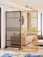 Mampara Corredera Moderna y Sencilla de Fábrica China, Rejilla de Madera Maciza, Puerta con Diseño Minimalista, Aislamiento Acústico