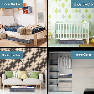 Conteneurs de rangement sous le <span class=keywords><strong>lit</strong></span> de 90L, pliables, de haute qualité, sac de rangement sous le <span class=keywords><strong>lit</strong></span>, boîte de rangement pour vêtements et couettes - Product Image 3