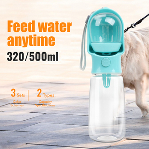 Distributeur d'eau portable pour animaux de compagnie en plastique de qualité alimentaire, bouteille d'eau de 19 oz + 100 g de boîtes de friandises, bouteille d'eau pour chien avec support pour récipient alimentaire - Product Image 2