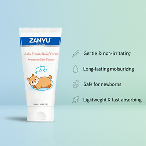 Crème de soin hydratante et cicatrisante bio de haute qualité 50 ml pour l'eczéma et les érythèmes fessiers des bébés, pour peaux sensibles, usage quotidien, marque privée - Product Image 4