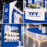 Stand d'exposition modulaire personnalisé avec écran rétroéclairé SEG et système de sol rétroéclairé pour Global Pet Expo Orlando