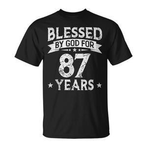 Camiseta Blessed By God For 87 Years, regalo del 87º cumpleaños para hombre - Product Image 1
