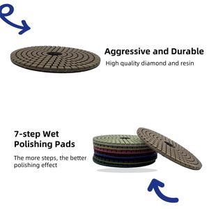 Wet 7 Step Diamond Industrial Grade Buffing Pads for Car Bodies 4 Inch Grit 50-3000 <strong>Hook</strong> <strong>and</strong> <strong>Loop</strong> <strong>3</strong>-Year Warranty - Product Image 3