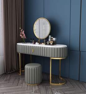 Chambre à coucher moderne avec cadre <span class=keywords><strong>en</strong></span> acier inoxydable table de toilette <span class=keywords><strong>en</strong></span> marbre ensemble de table de maquillage <span class=keywords><strong>en</strong></span> <span class=keywords><strong>bois</strong></span> coffre à tiroirs pour beauté ongles <span class=keywords><strong>spa</strong></span> S - Product Image 1