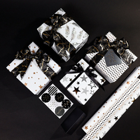 Papier d'emballage cadeau vierge couché à chaud pour Noël, rouleau de papier d'aluminium 43*300 cm pour anniversaire, ensemble personnalisable en gros