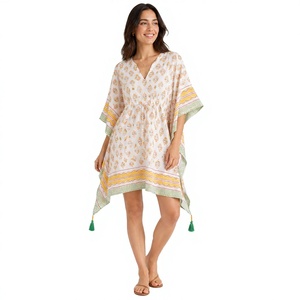 Robe de soirée indienne faite main de haute qualité pour femme, écologique, taille basse, longueur genou, en coton imprimé au bloc, blanche, de créateur - Product Image 1