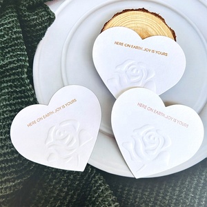 Cartoline di ringraziamento con Design personalizzato stampate in oro di lusso a forma di cuore in rilievo biglietti da visita di auguri artigianali con il tuo Logo - Product Image 6