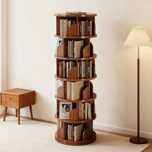 Libreria Girevole a 360 Gradi da Terra, Scaffale Angolare <span class=keywords><strong>per</strong></span> <span class=keywords><strong>Cameretta</strong></span> dei Bambini, Mobile Contenitore Semplice <span class=keywords><strong>per</strong></span> Uso Domestico - Product Image 1