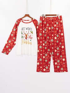 <span class=keywords><strong>Pigiama</strong></span> Grande Taglia SMOOTH Atmosfera Natalizia con Motivo Alce Nuovo Completo Autunnale con Maniche Lunghe e Pantaloni Cardigan - Product Image 6