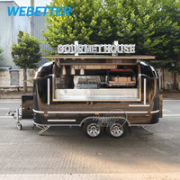 WEBETTER Chariot de nourriture portable de rue, remorque de cuisine mobile, camion de nourriture pour glaces, pizzas, bières, desserts, bar à grillades entièrement équipé