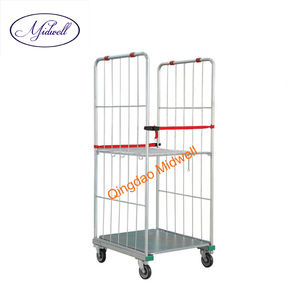 चीनी निर्माता Foldable औद्योगिक रोलिंग पिंजरे गोदाम रसद Nestable फूस कंटेनर ट्राली - Product Image 3