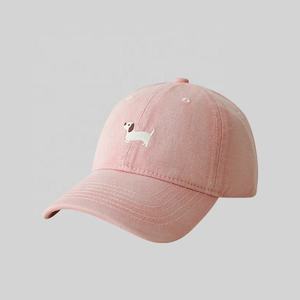 Chien <span class=keywords><strong>Daschund</strong></span> brodé personnalisé 6 panneaux chapeau de papa pour enfants adultes casquette de course en sergé de coton casquette de sport à bord incurvé - Product Image 2