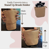 Sac de voyage cosmétique personnalisé LZ Manufacturers, porte-pinceaux vertical, pochette de maquillage en cuir, organiseur pour femmes et filles, cadeau