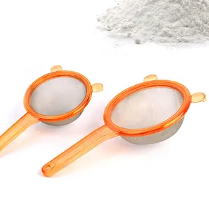 Niedliche Form 2-teiliges Backen Kunststoff griff Mehl Shaker Mesh Sieb Sieb Küchen mehl Zucker Werkzeuge Mehls ieb