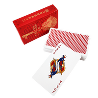 Jeu de cartes de luxe avec boîte dorée embossée, design personnalisé, cartes de poker rouges pour adultes, collection cadeau