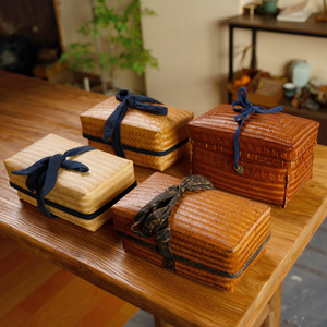 Handmade Bamboo Woven Storage <b>Box</b> Rectangle With Straps For Tea Packaging Craft <b>Gift</b> - Product Image 1