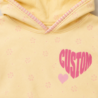 Ensemble décontracté pour femme : sweat à capuche oversize à épaules tombantes et short, imprimé floral micro-pépites sur toute la surface, avec bordure et motif cœur sérigraphié