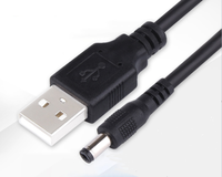 USB 2,0 a macho a DC 5,5x2,1mm DC5521 5 voltios 24AWG DC conector de carga barril Jack Cable de alimentación blanco