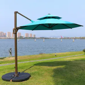 Guarda-chuva grande dobrável para pátio romano, guarda-chuva de alumínio dobrável para jardim lateral de alumínio