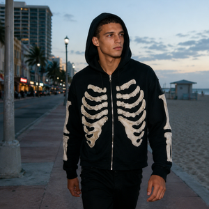Sudadera con capucha OEM de cremallera completa, diseño streetwear, 500 g/m², felpa francesa, corte holgado extragrande, calidad premium, logotipo personalizado, para hombre - Product Image 1