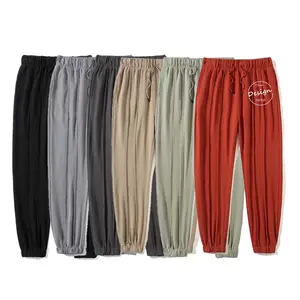 Bulk High Quality Mens Blank 360gsm Cotton Washed Joggers Hip Hop Sweatpants Loose Fit Jogging Pants For Women