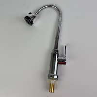 Robinet d'évier de cuisine en alliage de zinc, contemporain, flexible, rotatif, à poignée unique, eau froide, finition chromée, vente en gros