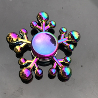 Spinner Manuale in Lega Metallica Arcobaleno a Sette Punte, Fidget Spinner in Lega di Zinco, Novità