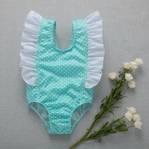 Traje de Baño para Niñas Pequeñas, Estilo Hawaiano, Secado Rápido, Push-Up, Bikini Sólido con Estampado Bonito, Servicio OEM, 3-10 Años - Product Image 1