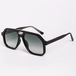 Lunettes de soleil polarisées surdimensionnées Finewell Designer, monture noire épaisse, pont métallique, verres orange, unisexe, OEM personnalisé 3410 - Product Image 6