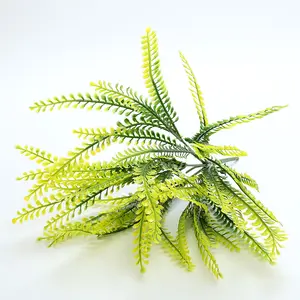 인기있는 디자인 실내 현실적인 18 7 가지 잔디 잎 인공 부시 식물 Ramas