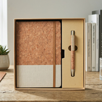 Ensemble cadeau de carnet écologique avec logo personnalisé, bande élastique, carnet de notes, stylo à bille, coffret cadeau promotionnel pour entreprise et bureau