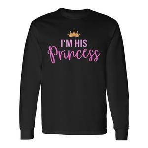 T-shirt a maniche lunghe rosa I'm His Princess - Product Image 1