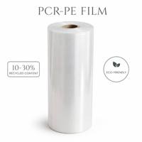 Film d'emballage PPWR recyclable et écologique, rouleau jumbo thermoscellable, transparent ou blanc laiteux, 10-30% PCR-PE