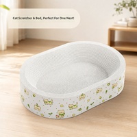 Nouveau lit pour chat en carton ondulé style mignon, griffoir résistant à l'usure, sans poussière, extra-épais, tissage dense, toutes saisons