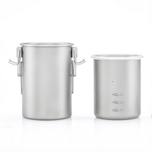Olla de Acero Inoxidable para Acampar al Aire Libre de 3-4L con Tapa, Diseño Minimalista, Vaporera Multifuncional Portátil - Product Image 1