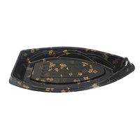 87102 Gouden Blad Wegwerp Bakjes voor Brood en Sushi, Blisterverpakking, Bootvormig, Afhaalverpakking voor Fruit en Desserts
