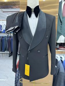 Costume <span class=keywords><strong>Homme</strong></span> Jacquard Haut <span class=keywords><strong>de</strong></span> Gamme pour <span class=keywords><strong>Mariage</strong></span>, Tenue <span class=keywords><strong>de</strong></span> Cérémonie et d'Hôte Décontractée, Costume d'Affaires Blanc 3 Pièces - Product Image 2