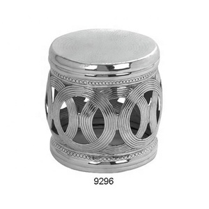 Taburete lateral decorativo hecho a mano, taburete de aluminio niquelado para el hogar, Hotel, sala de estar, muebles al por mayor - Product Image 3