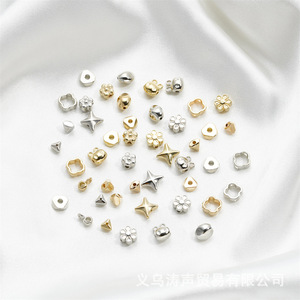 Perles acryliques de formes variées or et argent pour la fabrication de bracelets, accessoires de bijoux DIY, printemps 2024, origine Jinhua - Product Image 2