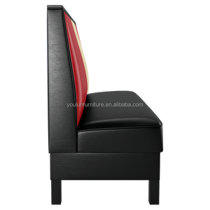 Asientos de comida rápida Cabinas de <span class=keywords><strong>restaurante</strong></span> americanas de cuero rojo personalizadas - Product Image 4