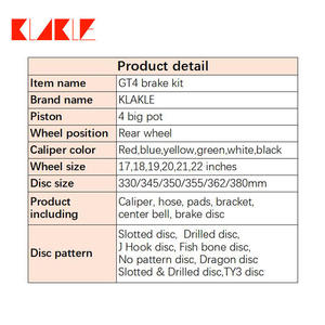 Kit de Frenos Grandes KLAKLE de Aluminio con Caliper de Freno GT4 de 4 Pistones para Jeep Wrangler <span class=keywords><strong>Rubicon</strong></span> - Product Image 3